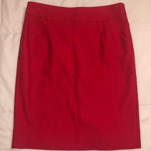 J. Crew Red Pencil Skirt